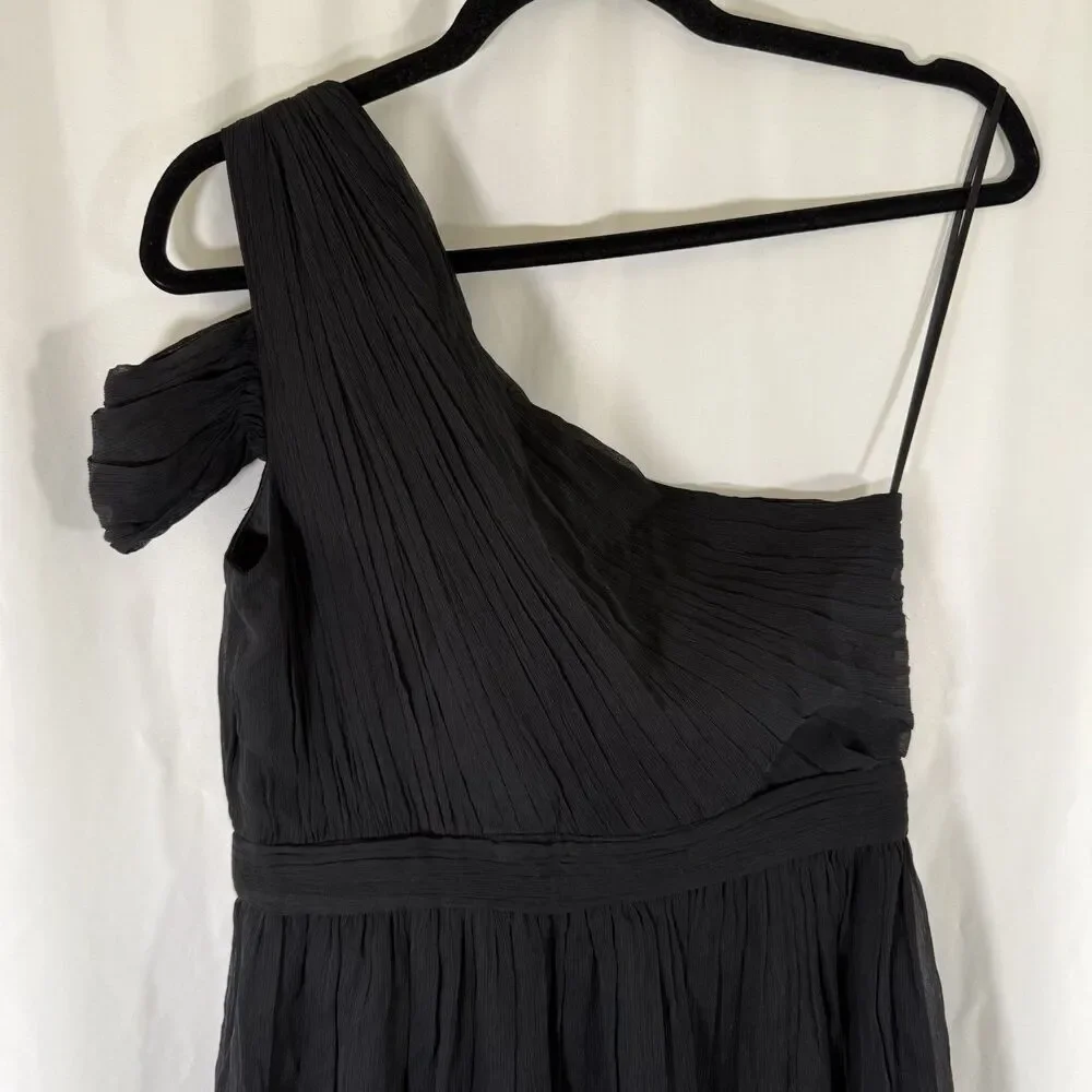 J. Crew Silk Knee Length Dress Women's 4 Black Side Zip Lightweight Sleeveless